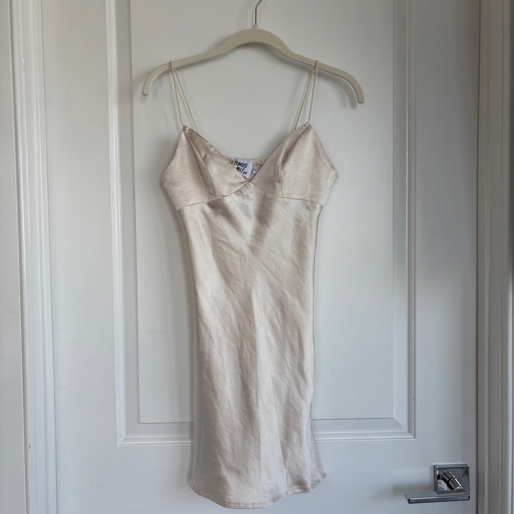 Princess Polly Women’s Cream Satin Slip Dress - Picture 3 of 3